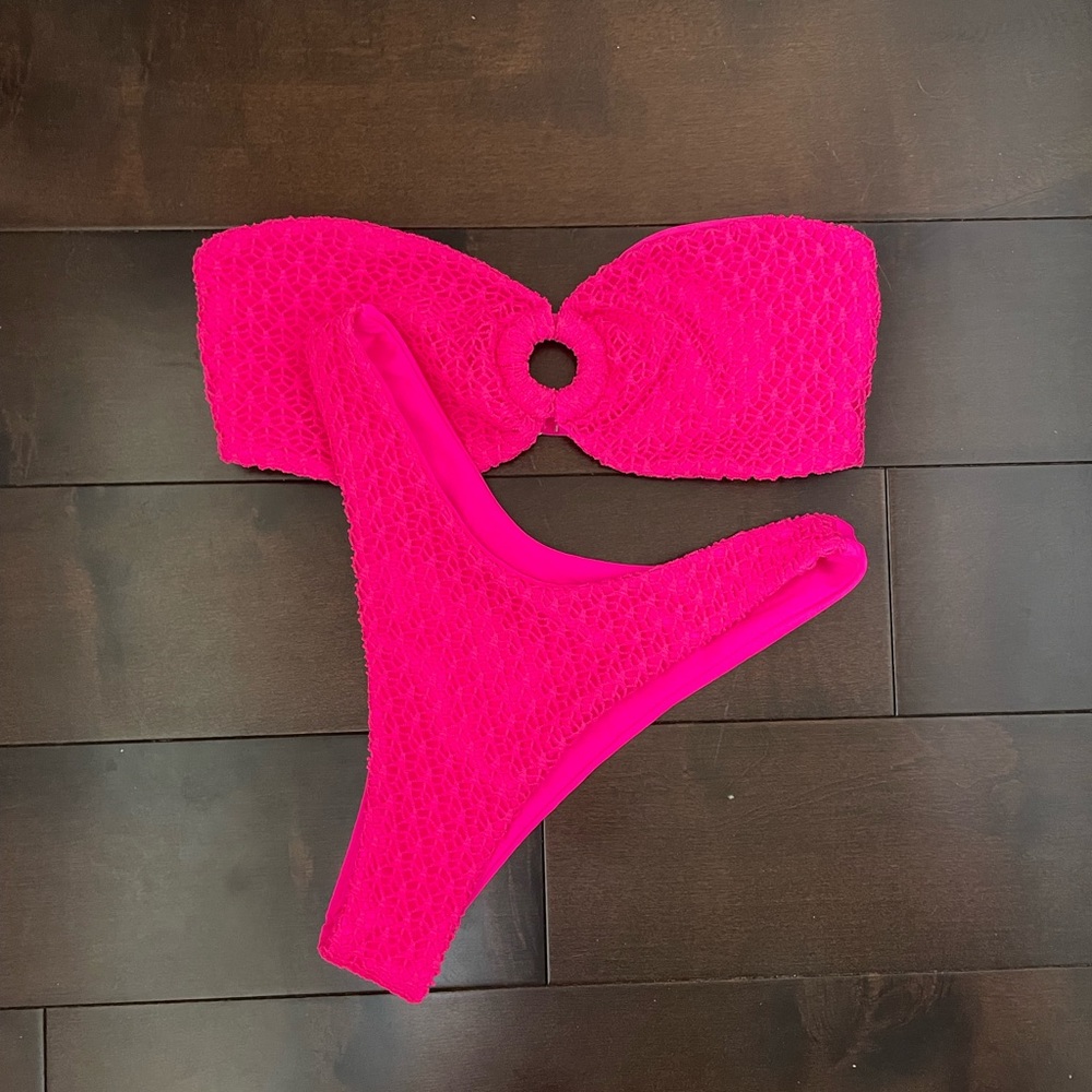 Neon pink bikini